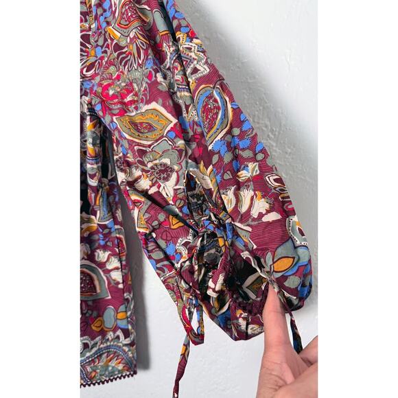 Sundance Women's Belladonna Beauty Top Bohemian Peasant Casual Ric Rac Cotton S - Picture 5 of 8